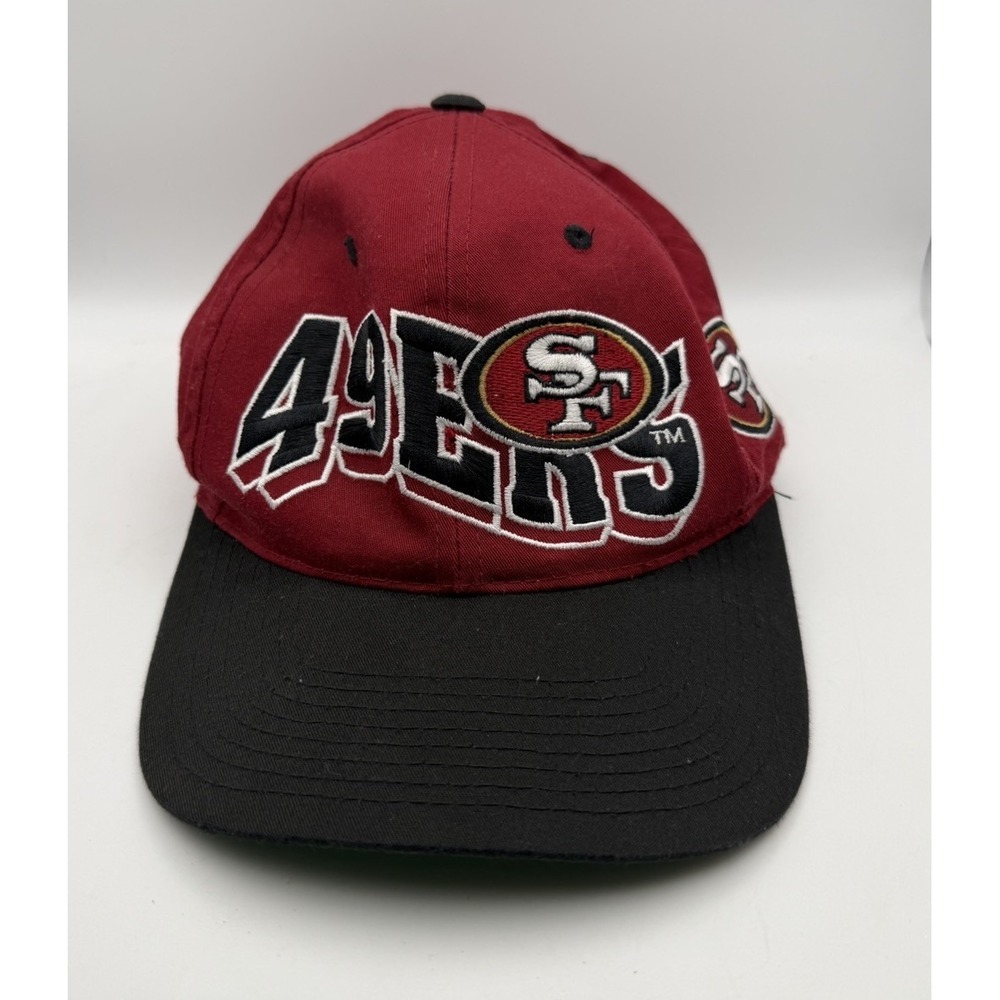 Vintage 90s San Francisco 49ers Blockhead Snapback Hat Cap NFL Red Black